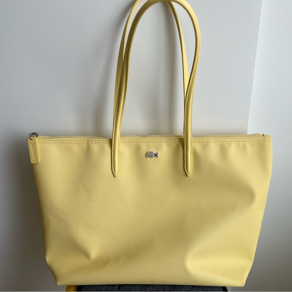 Lacoste Pale Yellow Tote with Double Handles